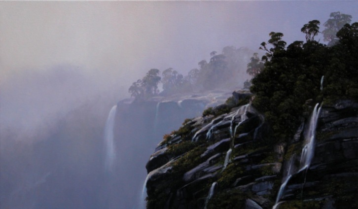 'Midnight Marauders VI' First Arm Doubtful Sound, oil on canvas, 300 x 500mm